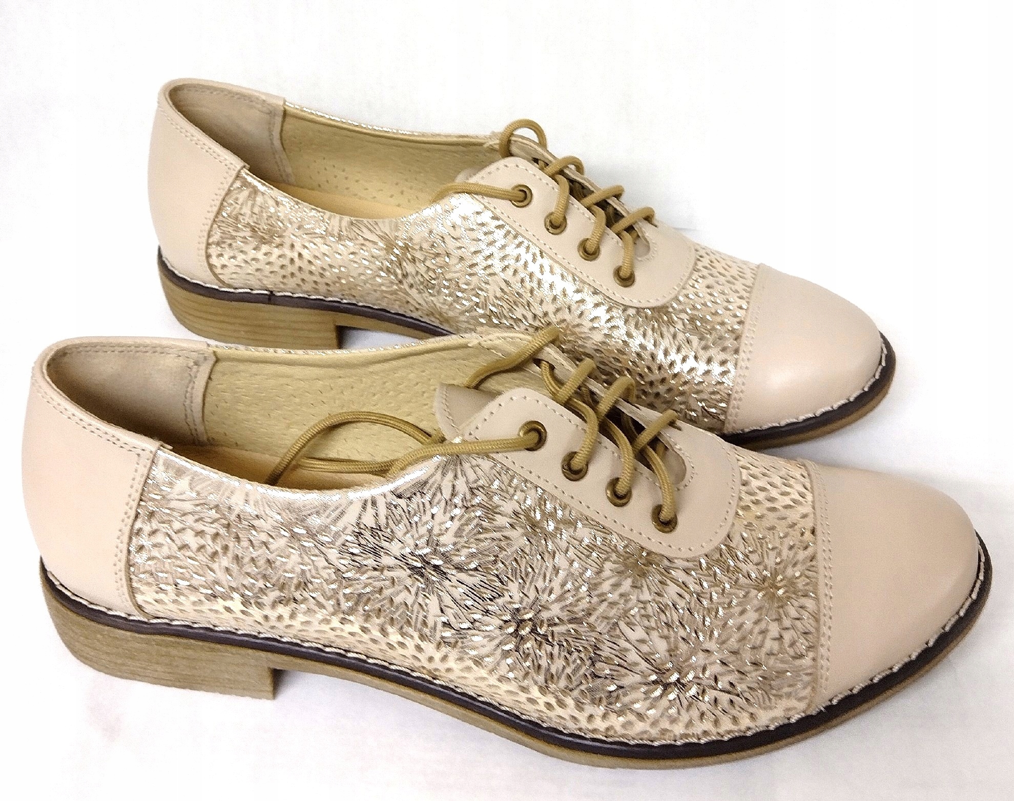 

UNI-90 Stylowe Oxfordy Modne Jazzówki Skóra Nat 38