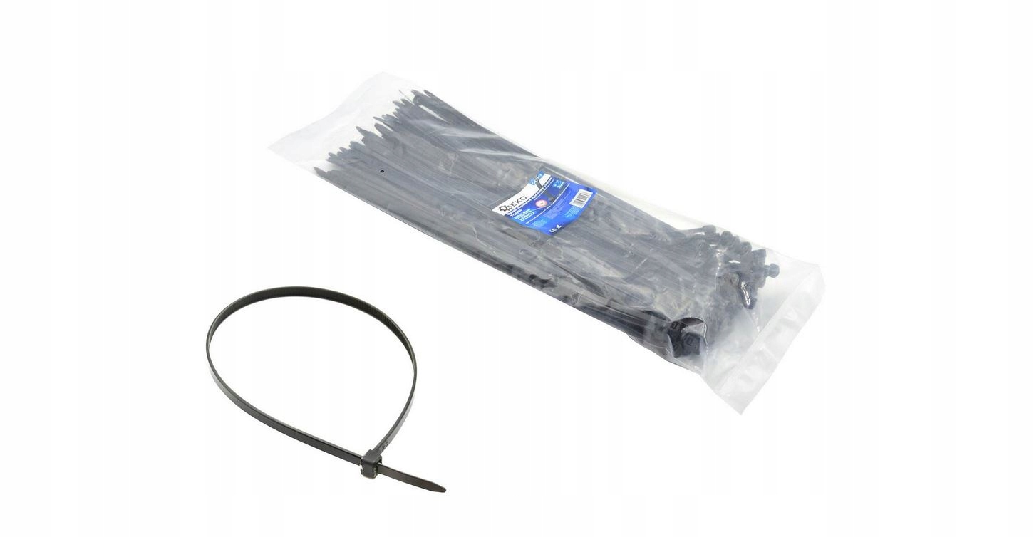 Opaski zaciskowe nylonowe czarne 80x2.5mm Uv 100szt trytytki trytki