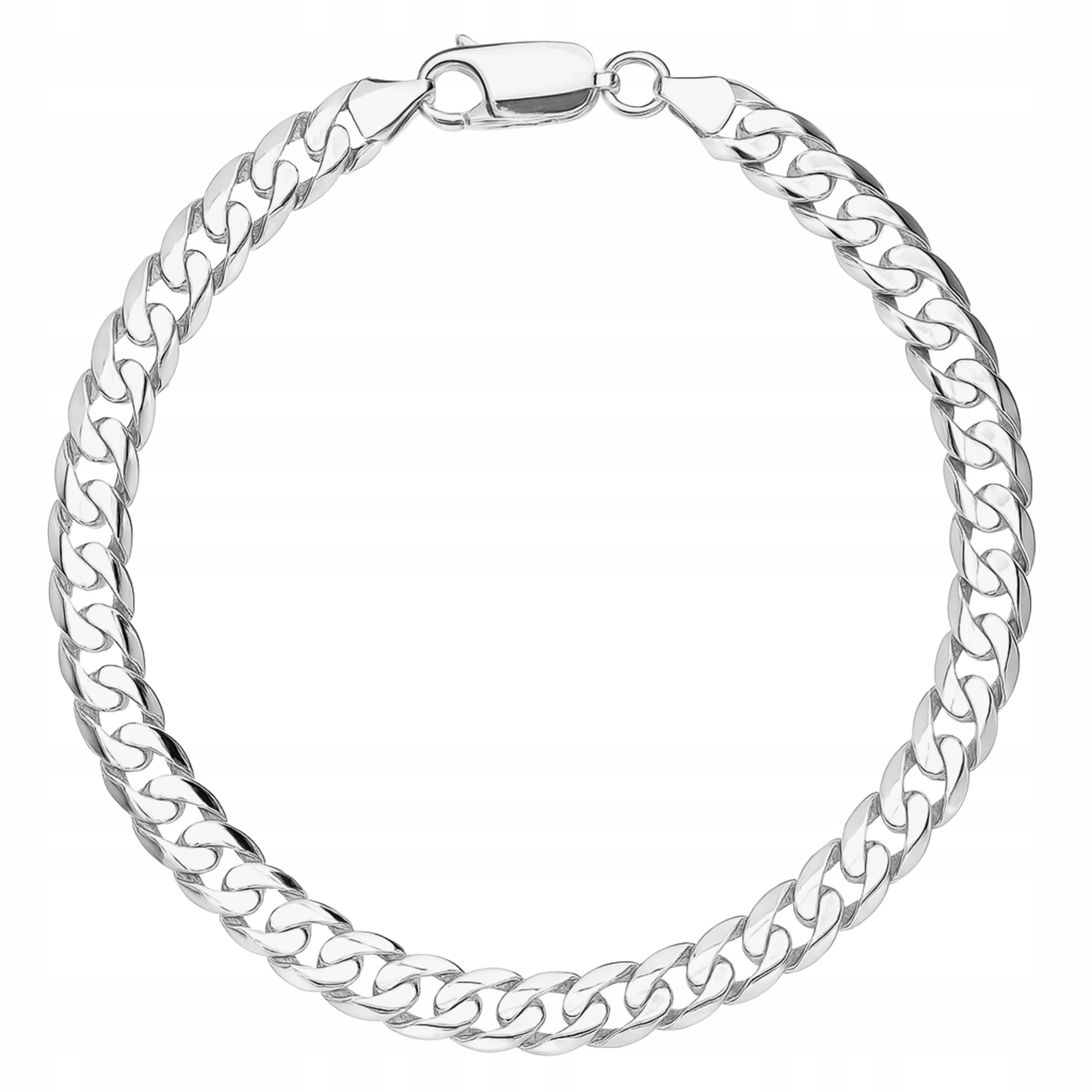 Kubánský Náramek Pancíř Pánský Rhodiovaný 21 cm Plný Kovaný 5 mm Stříbro 925