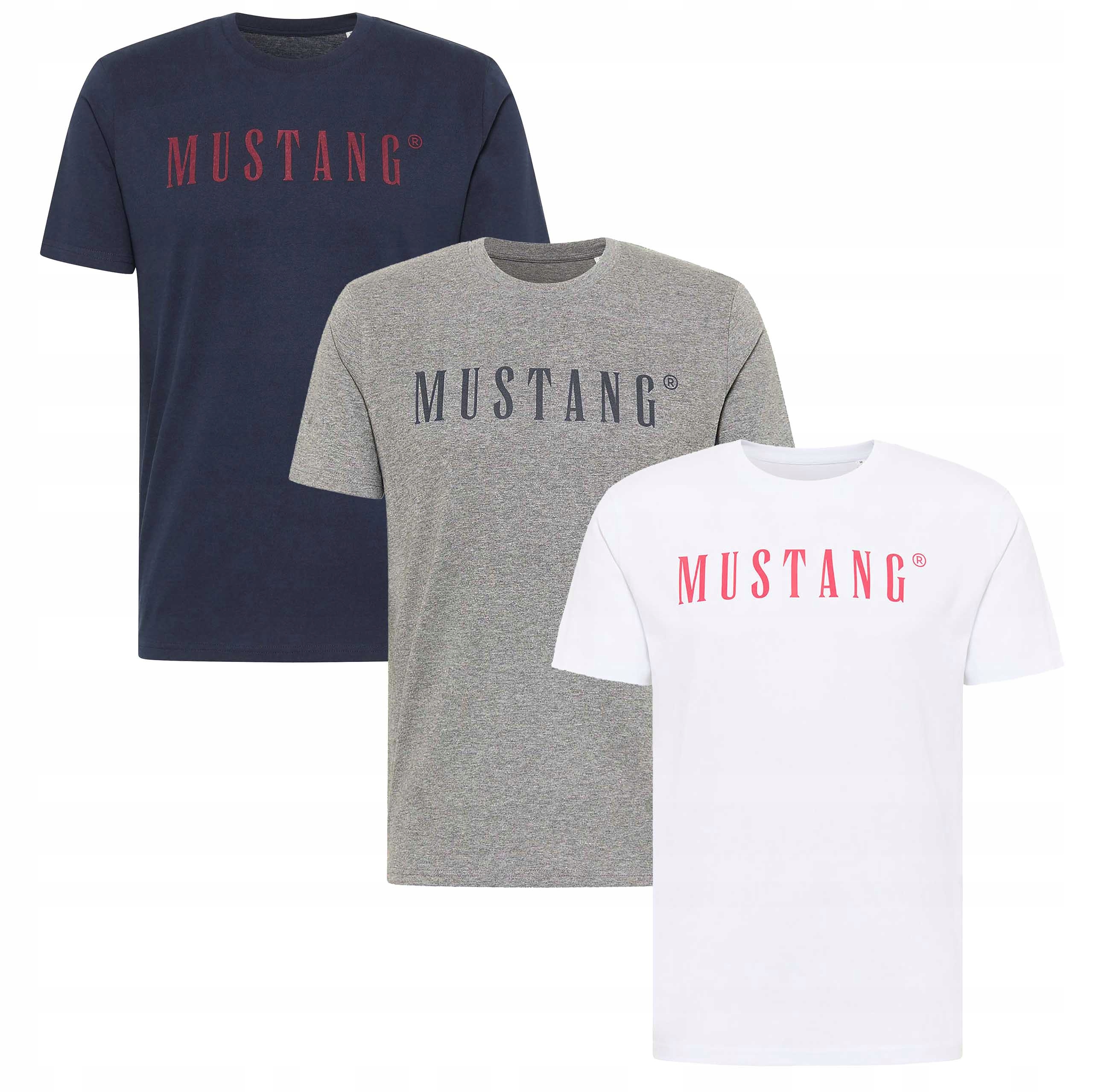 Mustang Tričko Alex C Logo 3pack sada tričko pánské bavlněné velikost M