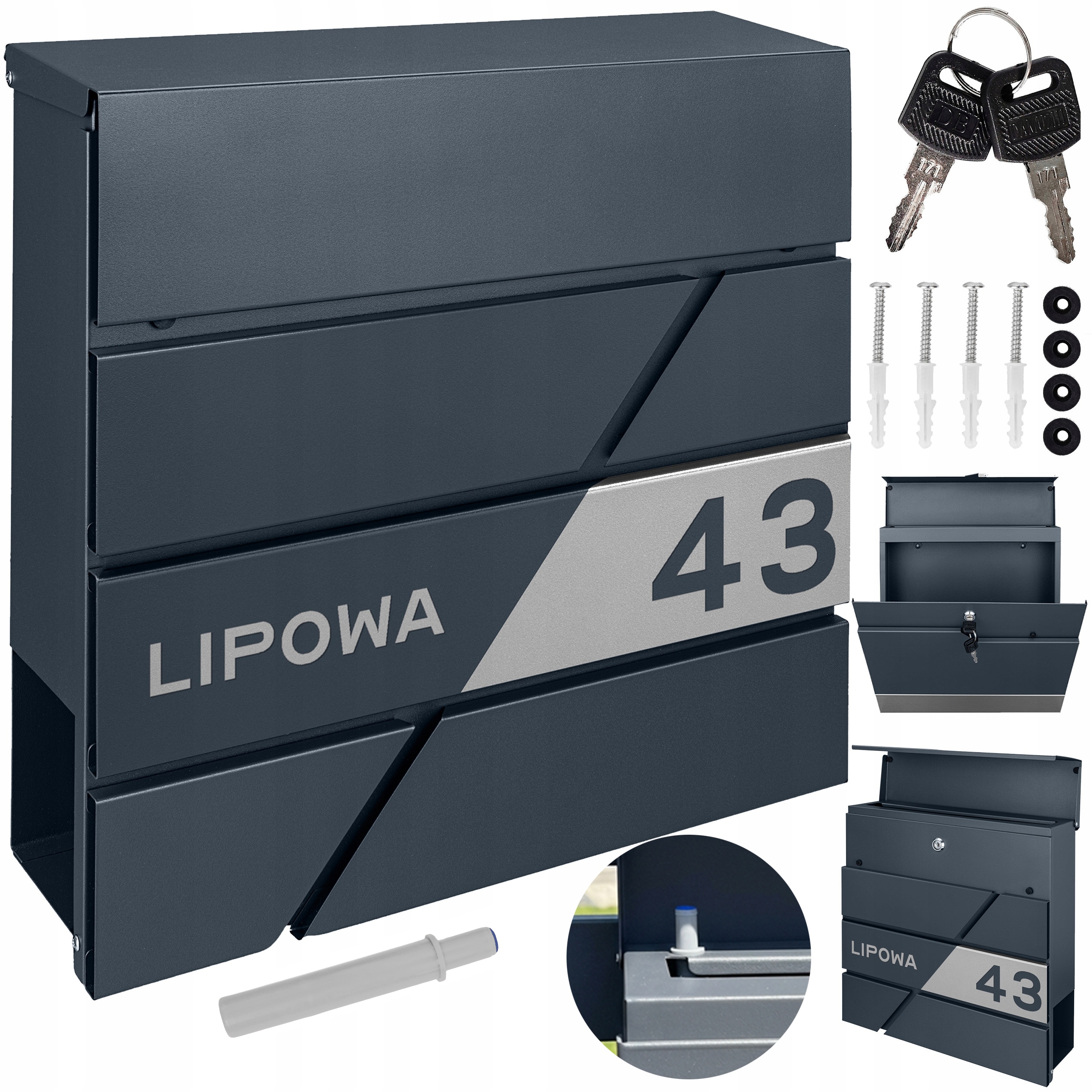 Prostorná Poštovní Schránka Na Dopisy Antracit Vzor Tichý Domeček