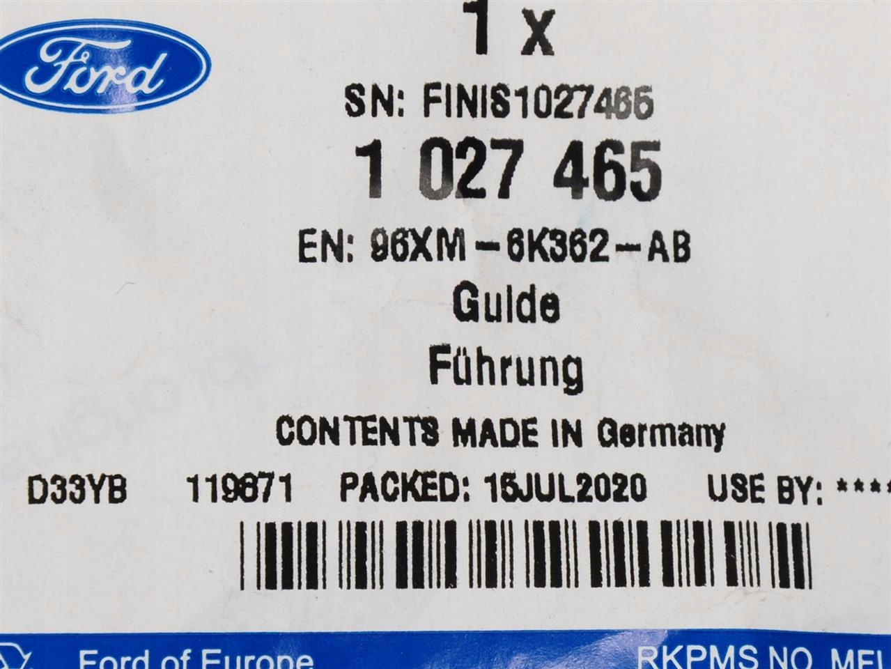 ŚLIZG GÓRNY ŁAŃCUCHA ROZRZĄDU 2.3L DOHC GALAXY Typ silnika Benzyna