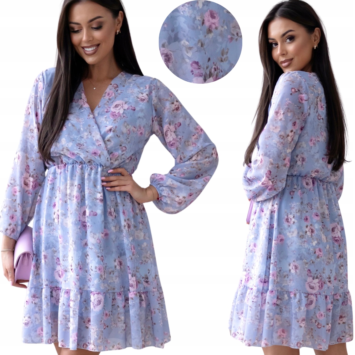 Šaty s volánkem Floral 552 XL