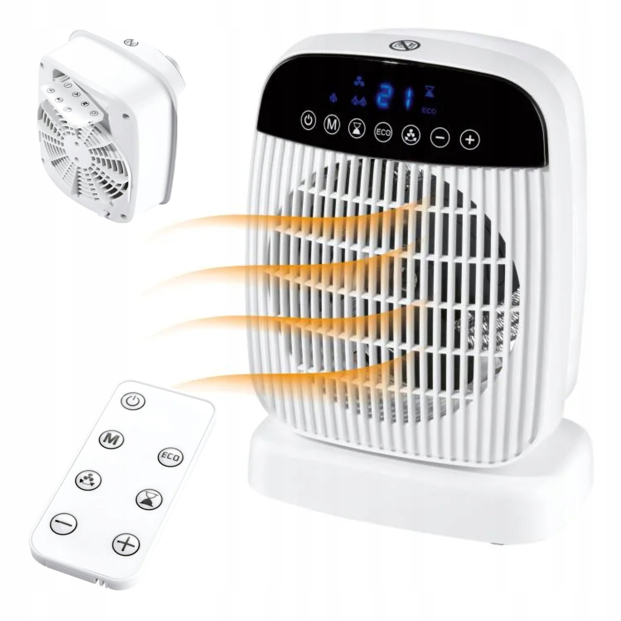 Tronic Termowentylator z LCD z pilotem, 1000 W 2000 W, Thlf 2000 E4
