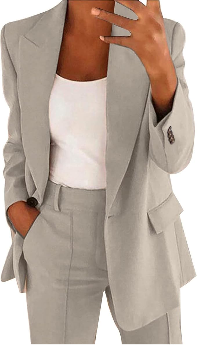 garnitur damski jasny szary marynarka spodnie komplet r. XXL