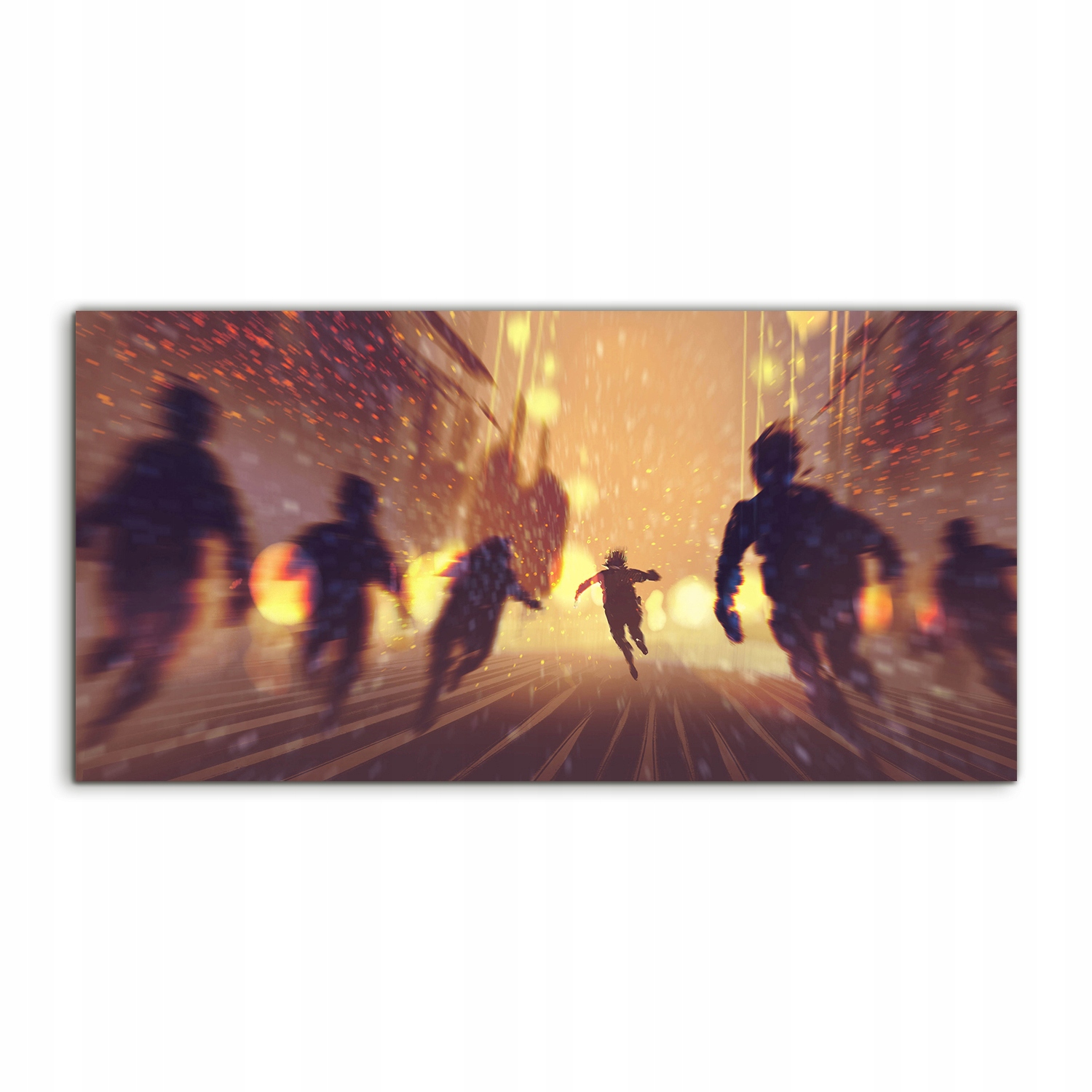 Akrylový obraz 100x50 na stenu Zombie horiace mesto