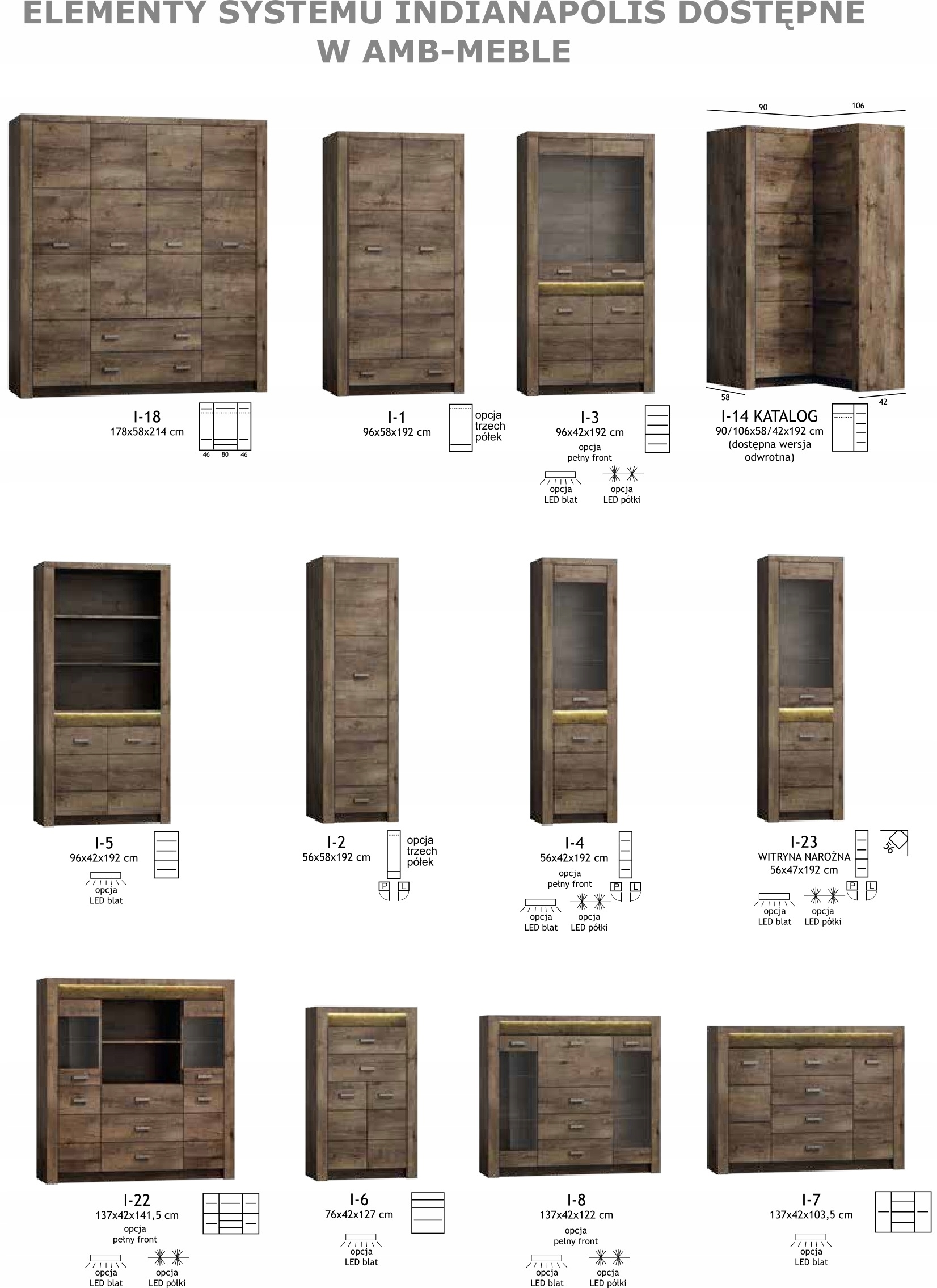 Komoda INDIANAPOLIS I7- KRAFT BIAŁY Kod producenta I-7