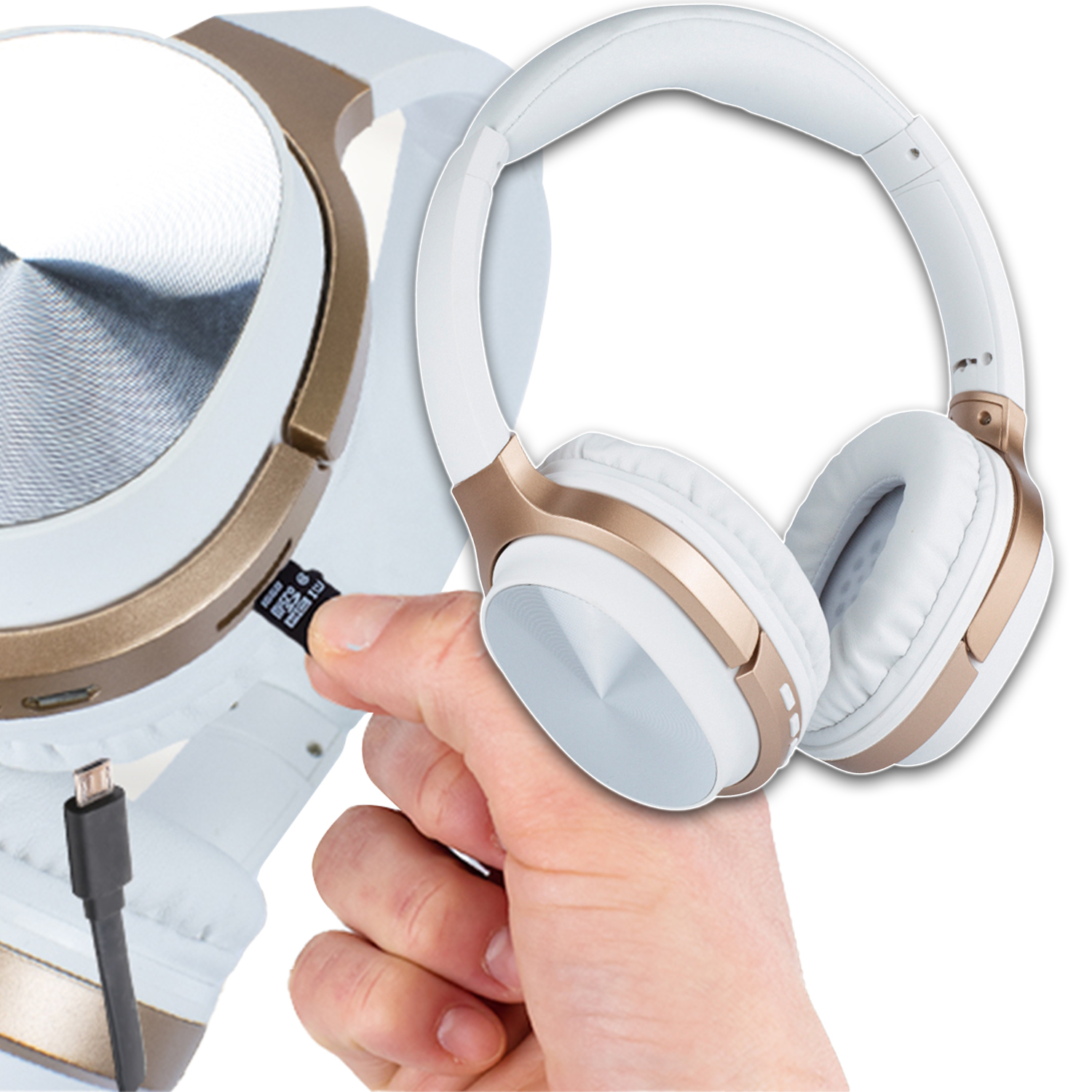 Bluetooth Sluchátka Na Dárek Přes Uši Basový Mikrofon Bezdrátový Jack