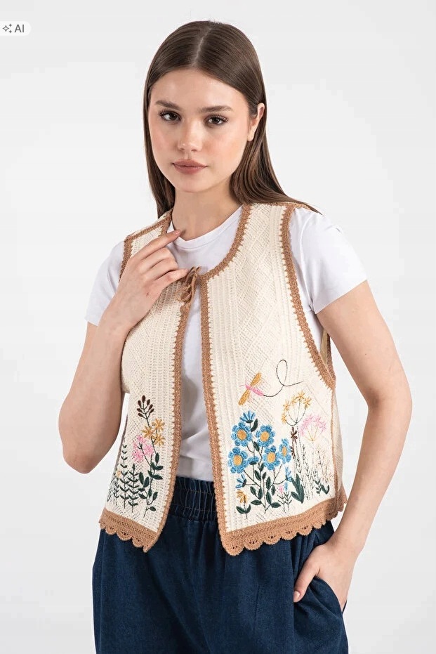 Ažurová Vesta S Výšivkou Ve Stylu Boho 5IA