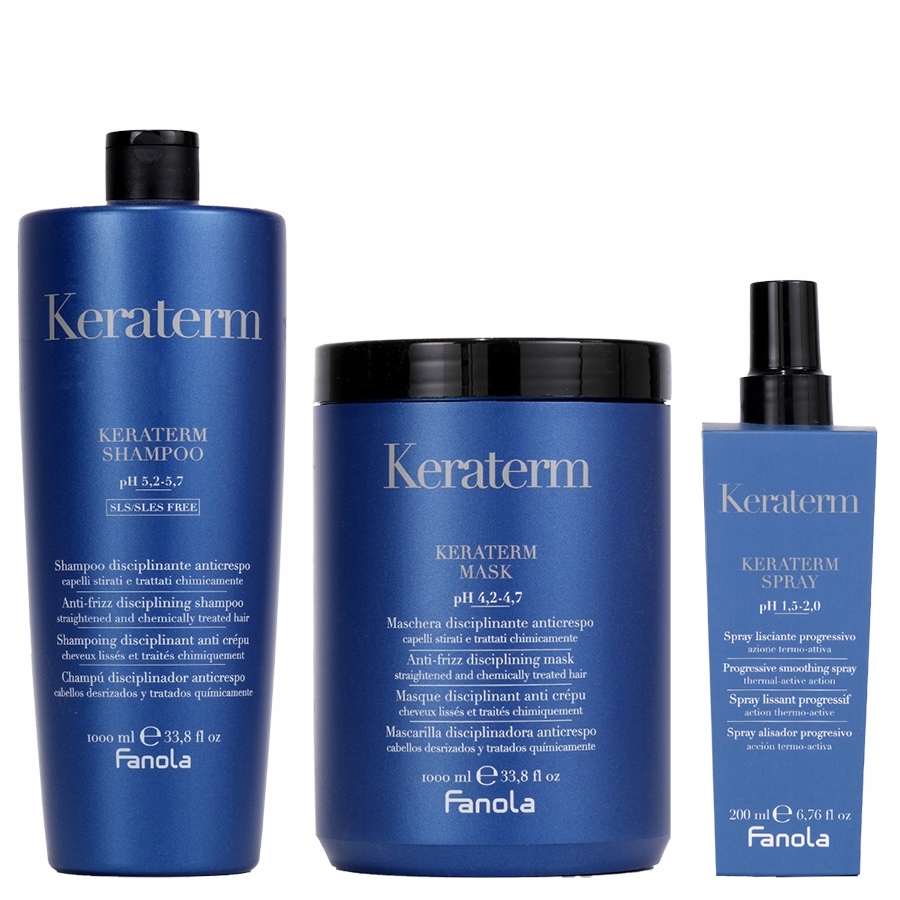 Fanola Sada Keraterm Šampon Maska s keratinem 2 x 1000 ml sprej 200 ml