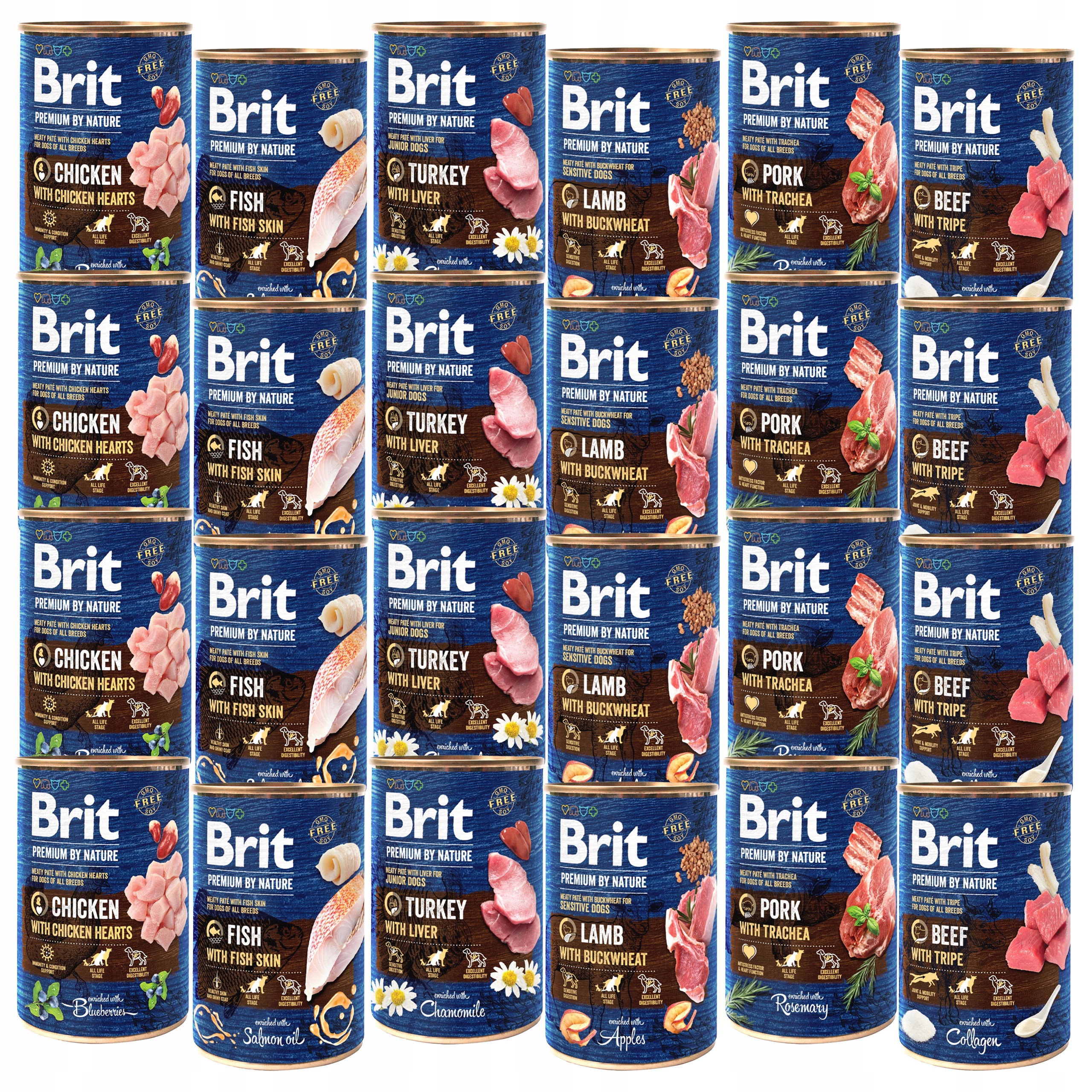 Levně Brit By Nature Krmivo mokré pro psa mix chutí 24 x 400 g