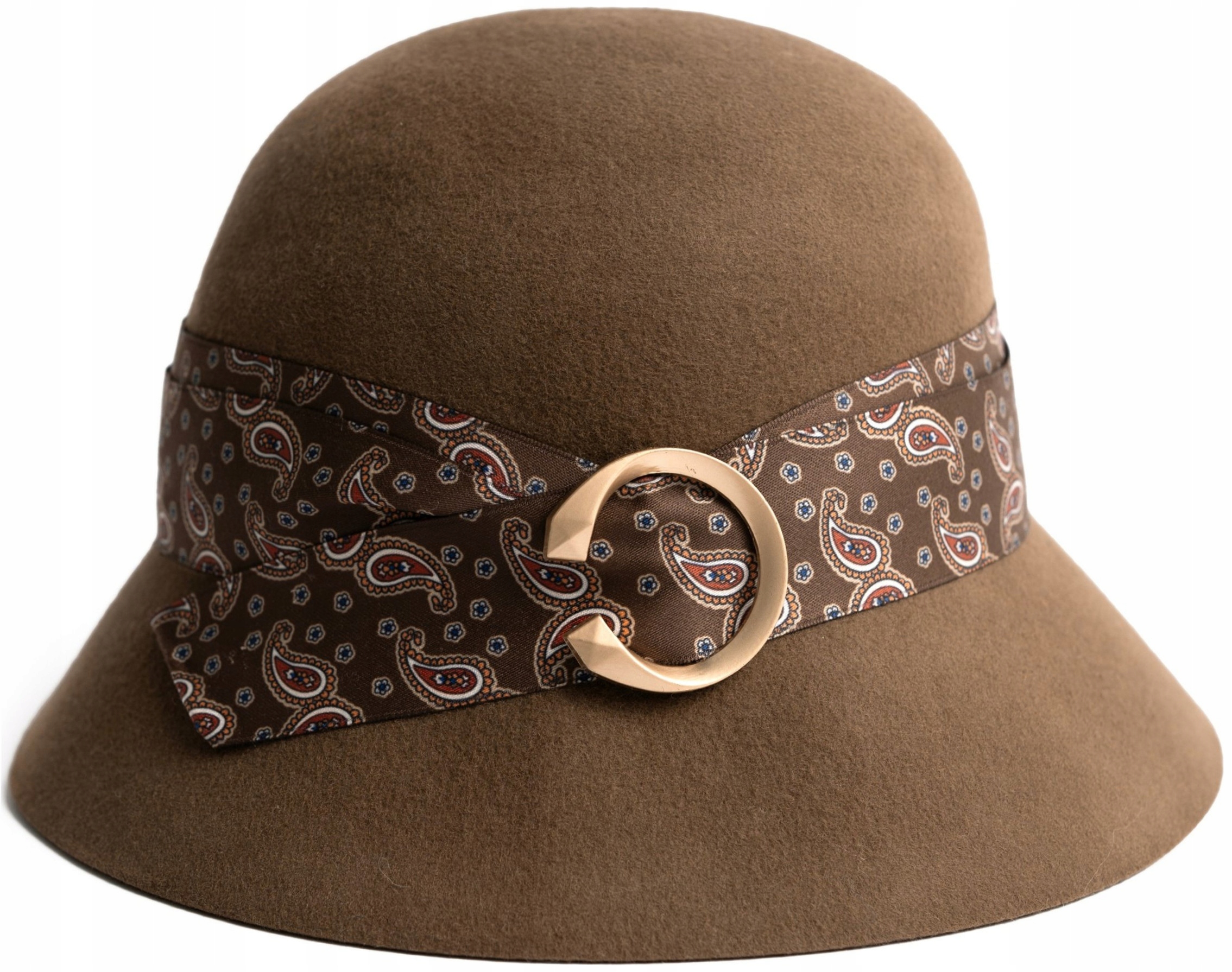 Elegantní plstěný klobouk Clara vlněný, dámský, hnědý