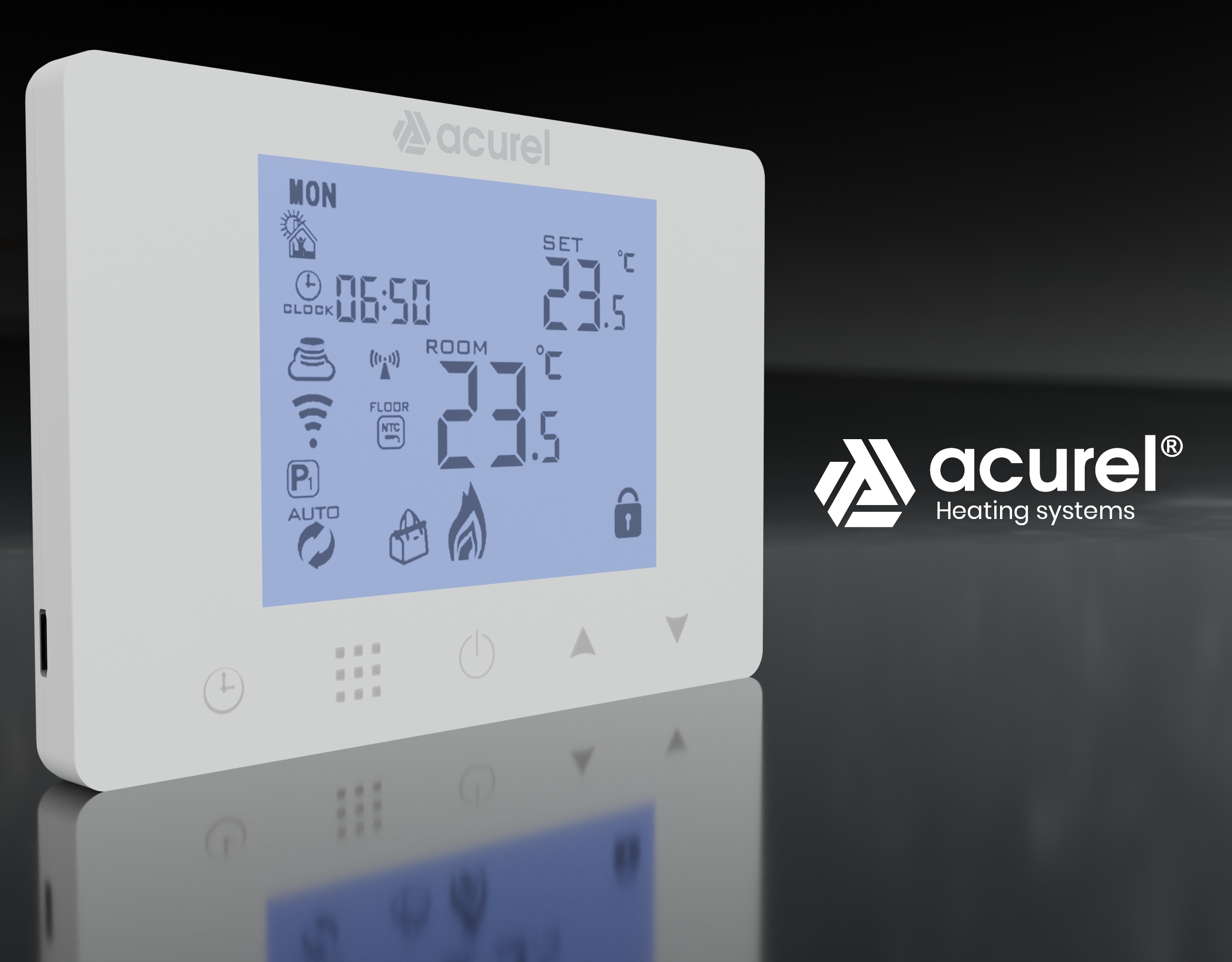 TERMOSTAT BEZPRZEWODOWY REGULATOR POKOJOWY WIFI Marka Acurel