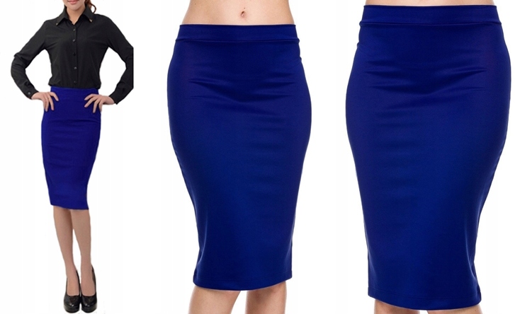 

Dzianinowa tuba Chabrowa spódnica Ołówkowa Midi Xs