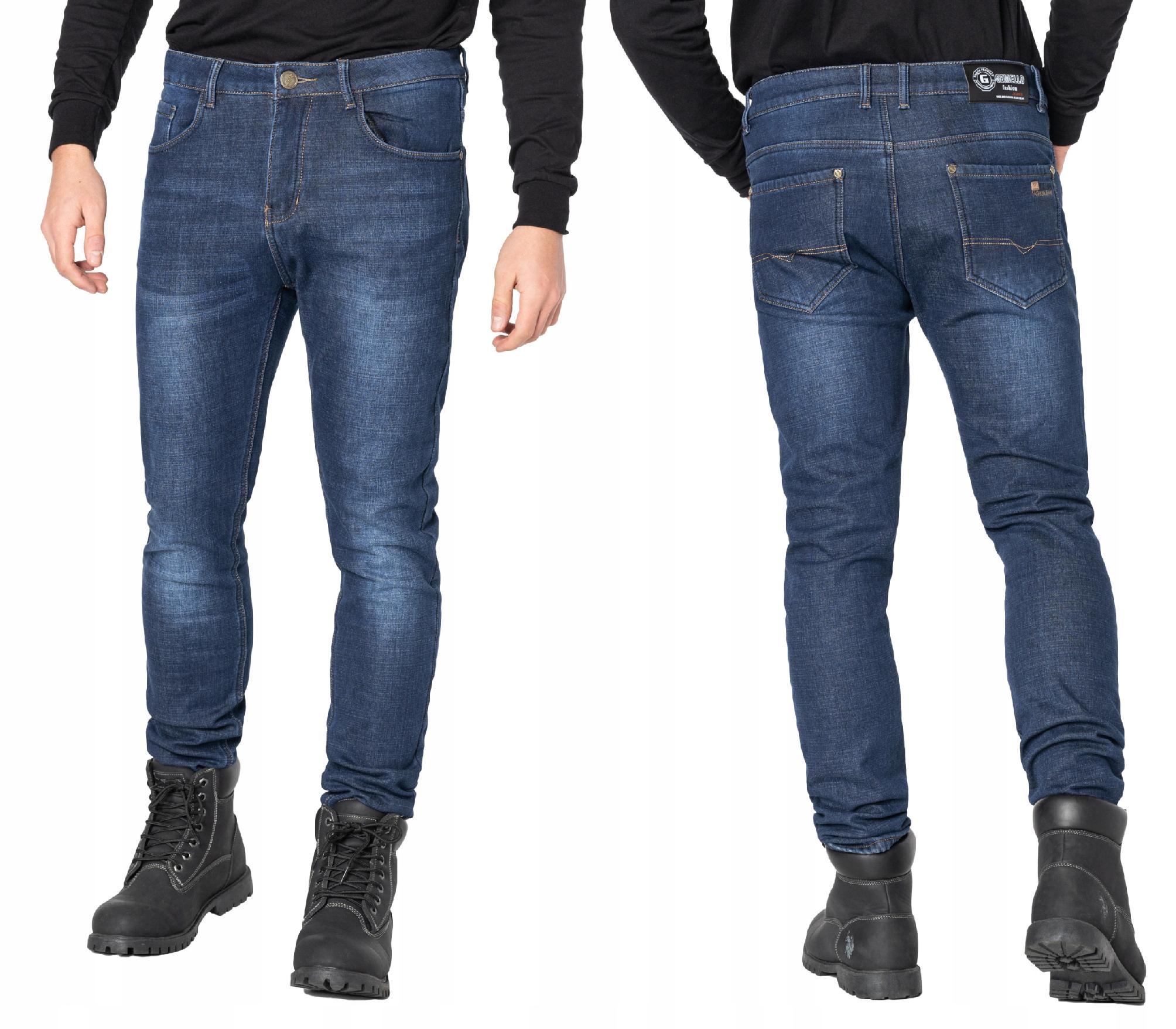 

Ciepłe Spodnie Jeansy Męskie Ocieplane 438 100 cm