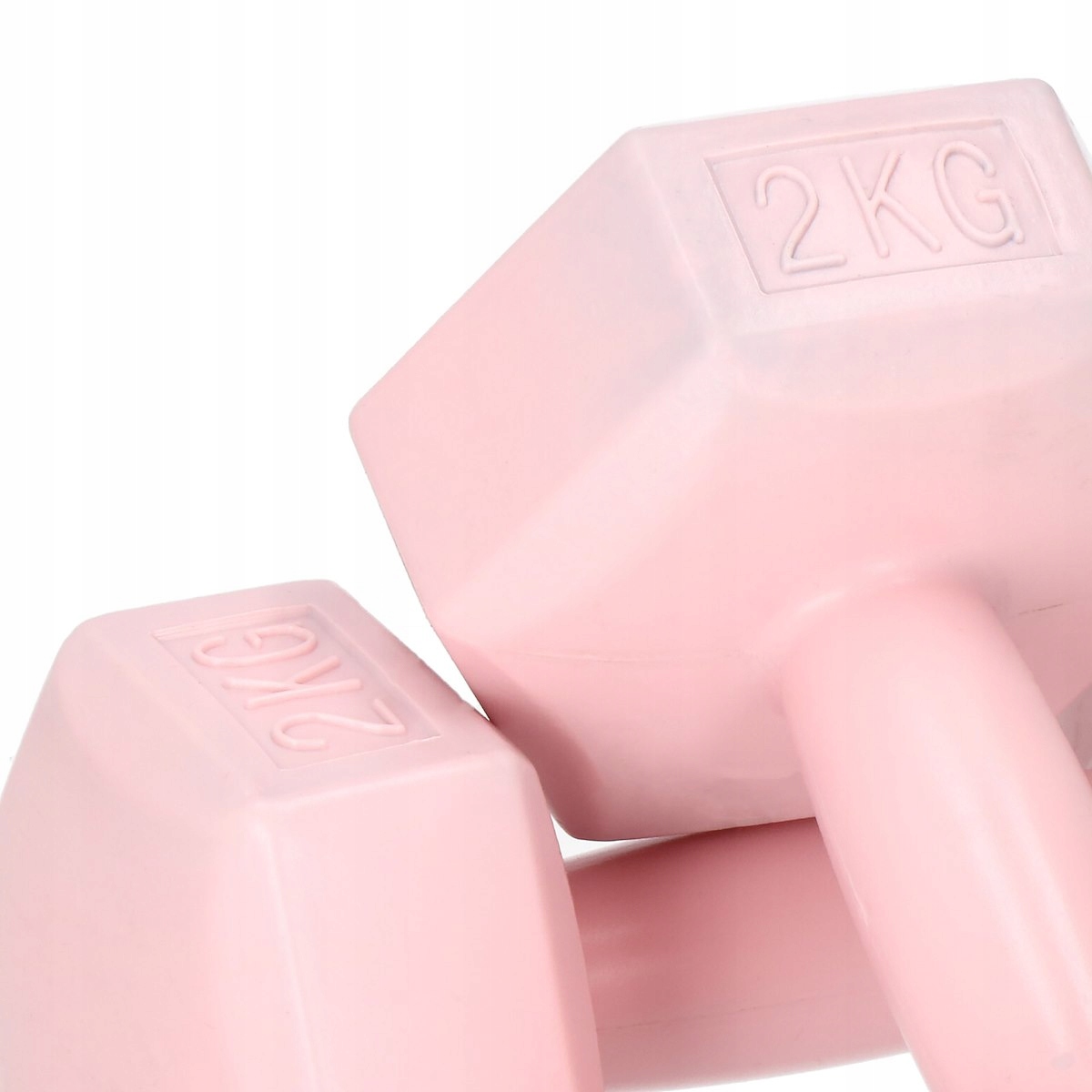 HANTLE 2x2kg ZESTAW CIĘŻARKI HANTELKI DO ĆWICZEŃ W DOMU HEKSAGONALNE Kolor dominujący róże i fiolety