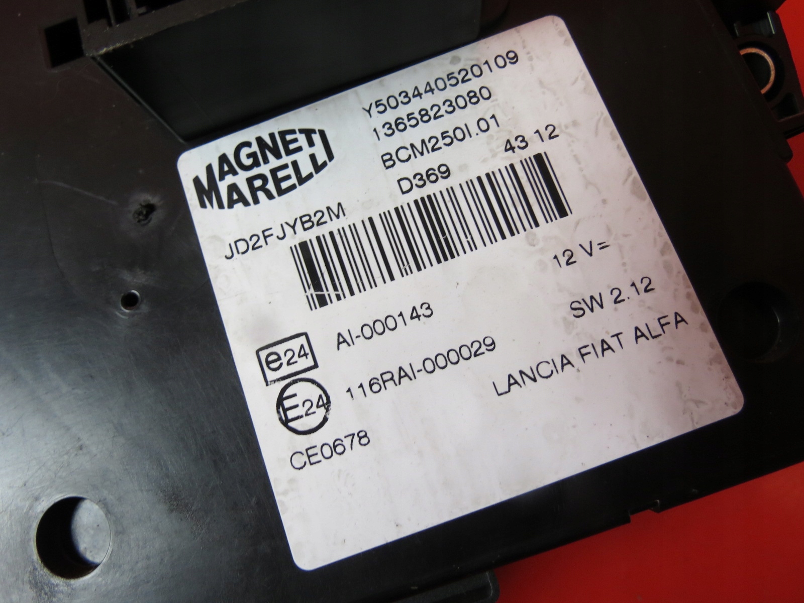 FIAT DUCATO 06- 2.3 JTD computer BCM ignition KPL 55246597 1365823080