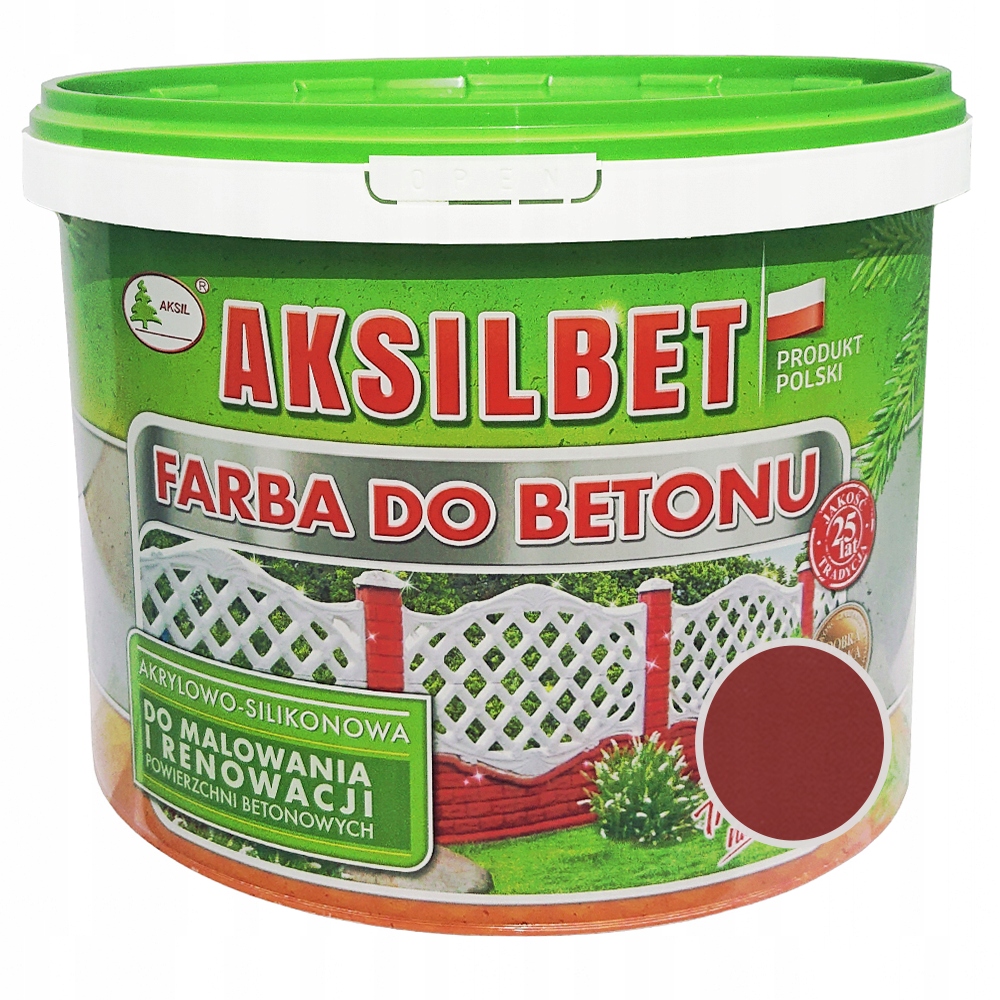 Aksil Aksilbet Farba wodorozcieńczalna do betonu Wiśniowy 5L