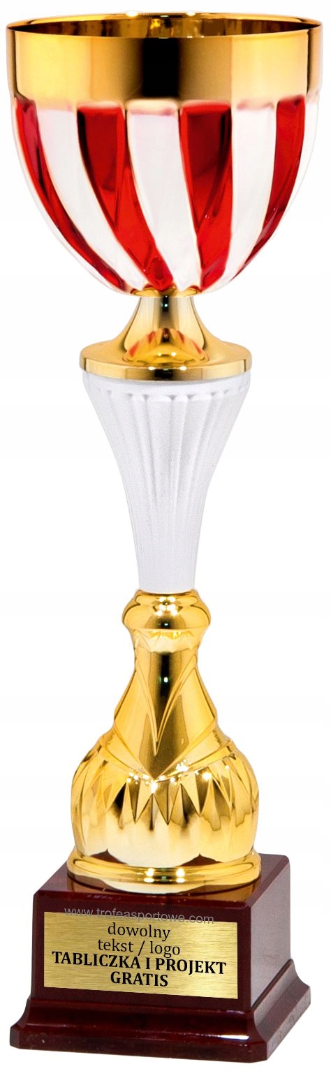 Krásný patriotický pohár v barvách Bílo-červené Polska 38 cm Gravírování