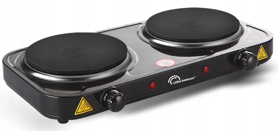 Kuchenka elektryczna dwupalnikowa Little Balance 8857 – 2000W, czarna