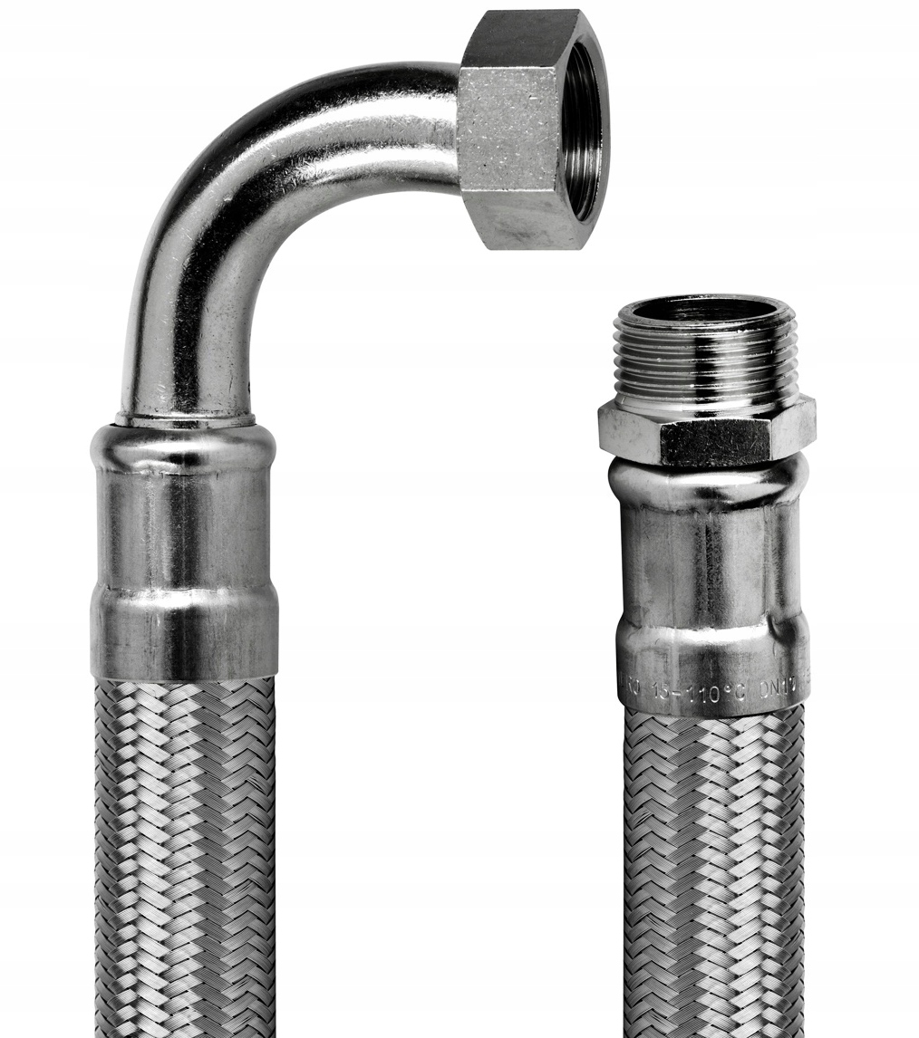 Wąż Antywibracyjny Z Kolanem 1" 70 cm wz Inox
