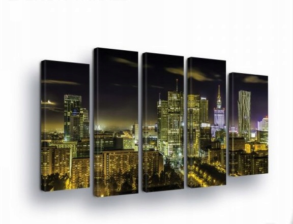 Obraz 150x100 Nočné mesto mestská krajina mrakodrapy svetlá panoráma