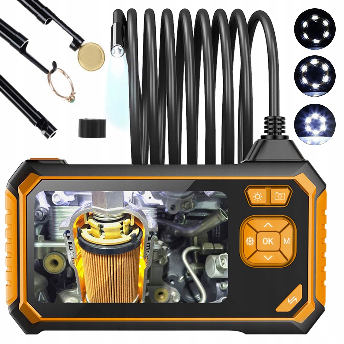 Endoskopová inšpekčná kamera 5 m Usb 4,3'' displej menu Pl Full Hd