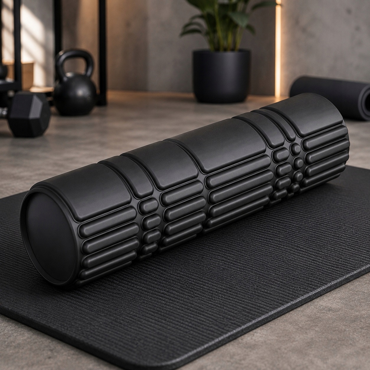 Roller Wałek piankowy do masażu mięsni głębokich 42 x 13 cm czarny