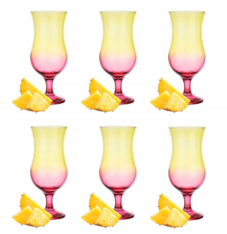6x KIELISZEK KOKTAJLOWY 420ml ŻÓŁTO-RÓŻOWY, DRINK