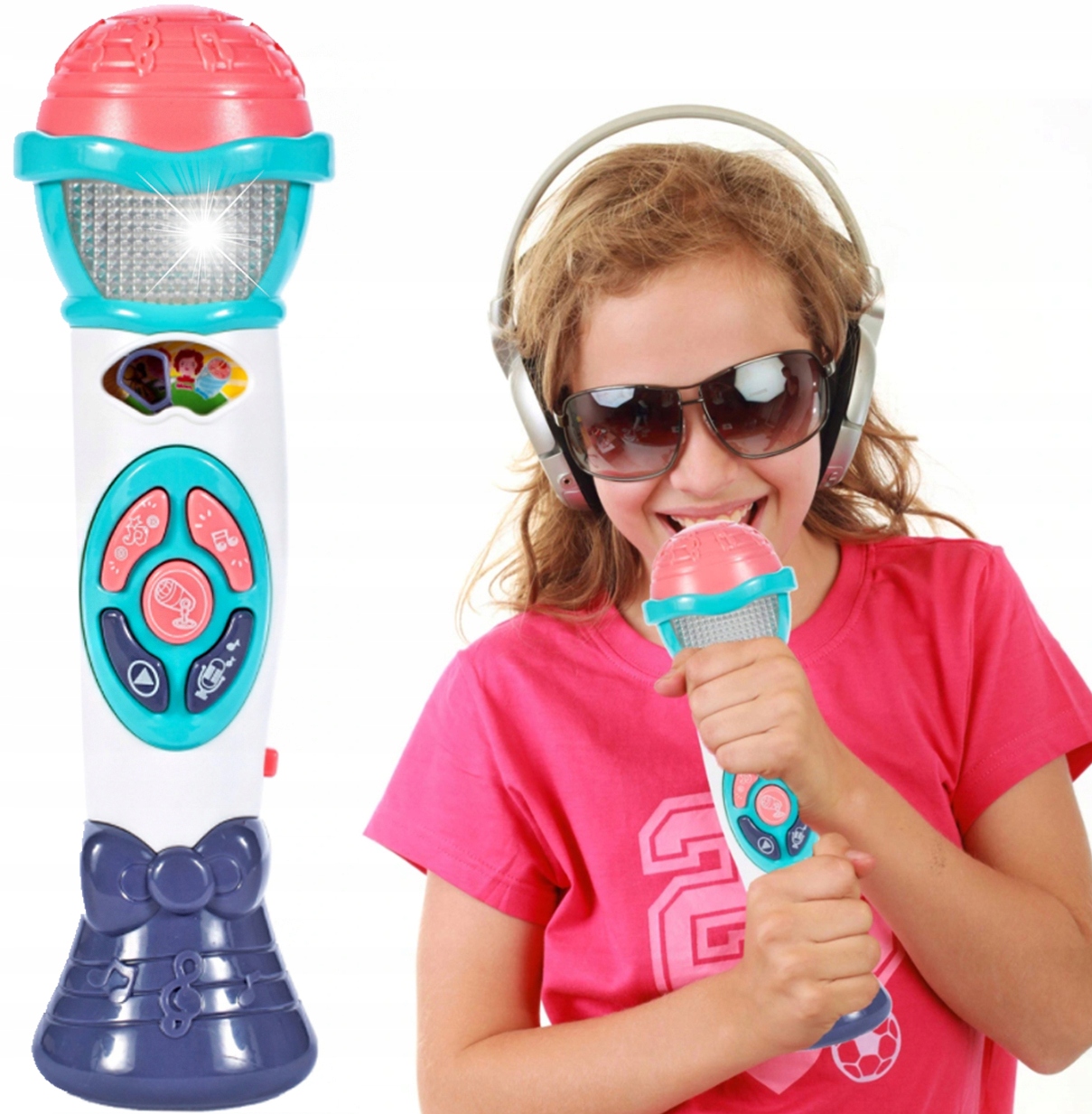 Mikrofon Karaoke do Ręki dzieci Bezprzewodowy Nagrywanie Modulacja Głosu Kod producenta X135