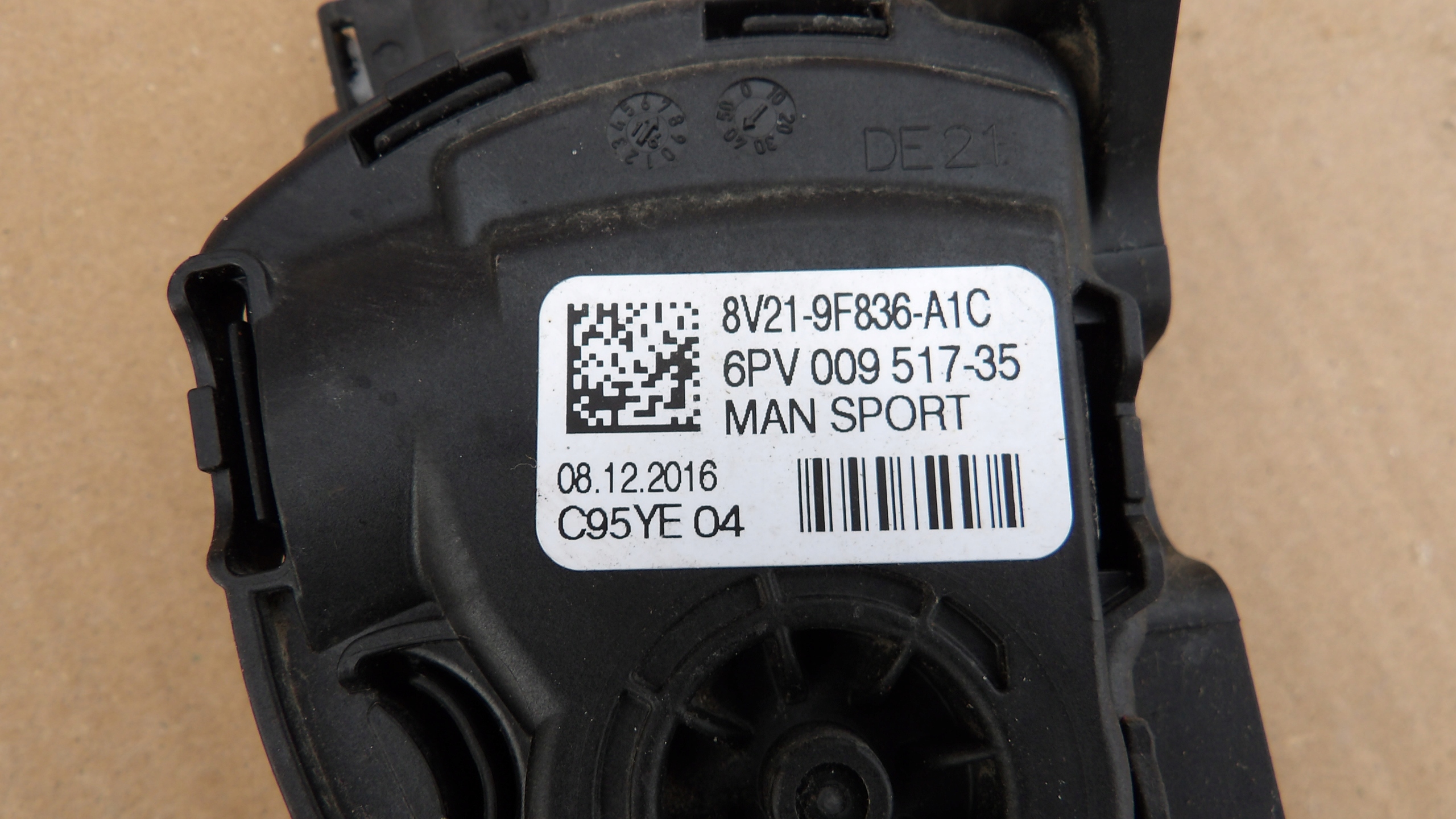 FORD FIESTA MK7 1.6 ST accelerator pedal potentiometer