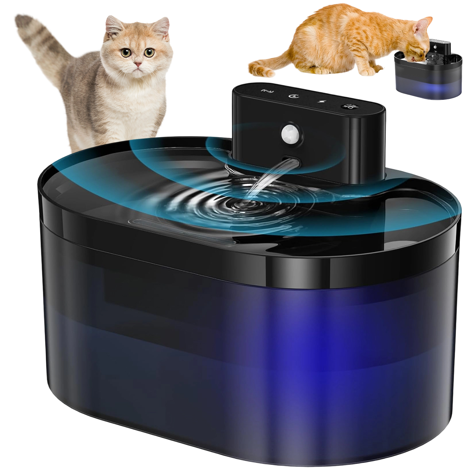 Levně Automatická Napáječka Pro Kočky 2.2 L Bezdrátová S Filtrem A 4 Vrstvou