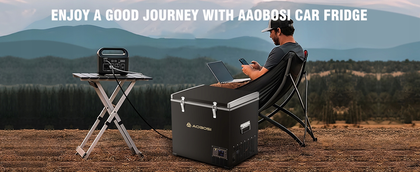 AAOBOSI Lodówka turystyczna samochodowa 60l Kolor czarny