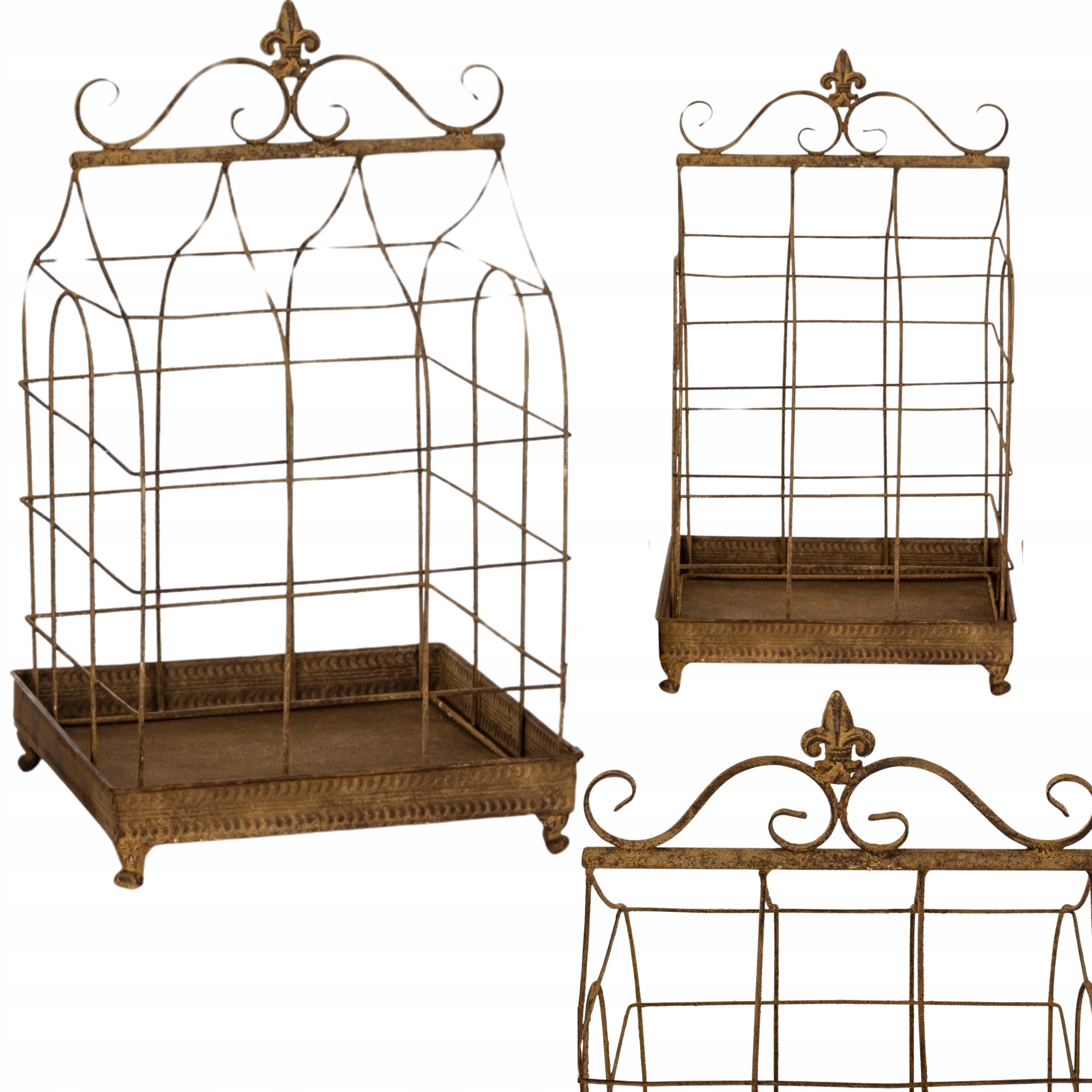 Dekorativní kovová vintage klec hnědá 44x27x27 cm, dekorace do zahrady