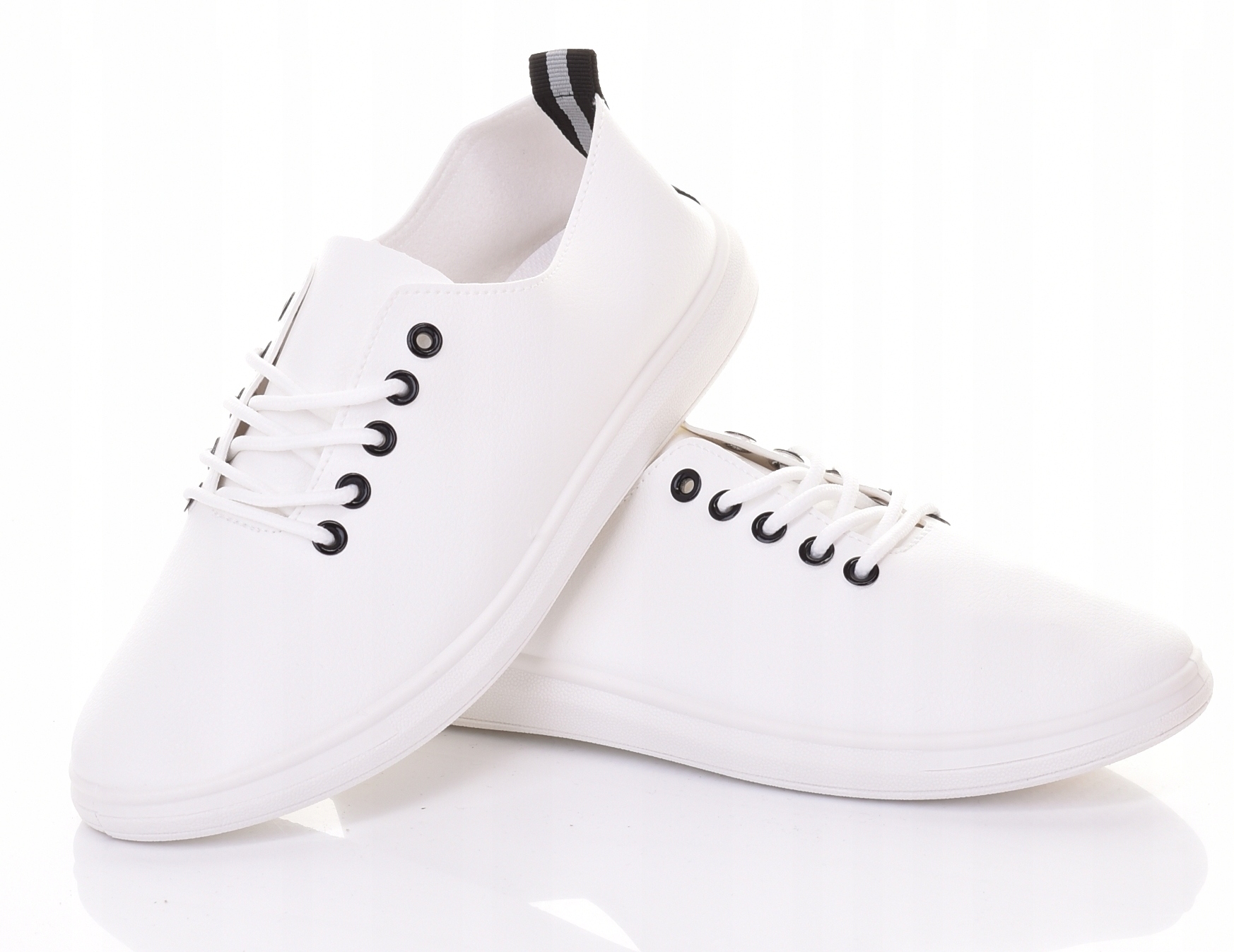 LEKKIE TRAMPKI DAMSKIE MODNE TENISÓWKI EKOSKÓRZANE BIAŁE