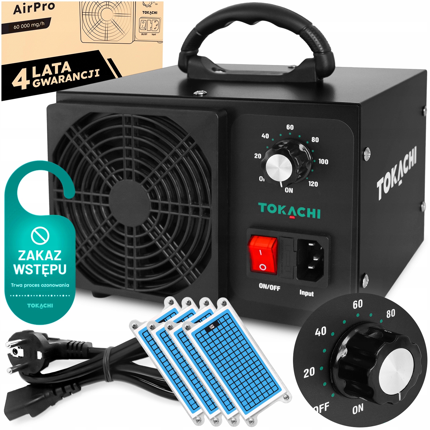 Generator Ozonu Ozonator Oczyszczacz Do Powietrza 60 000 Mg/h Mocny 130W