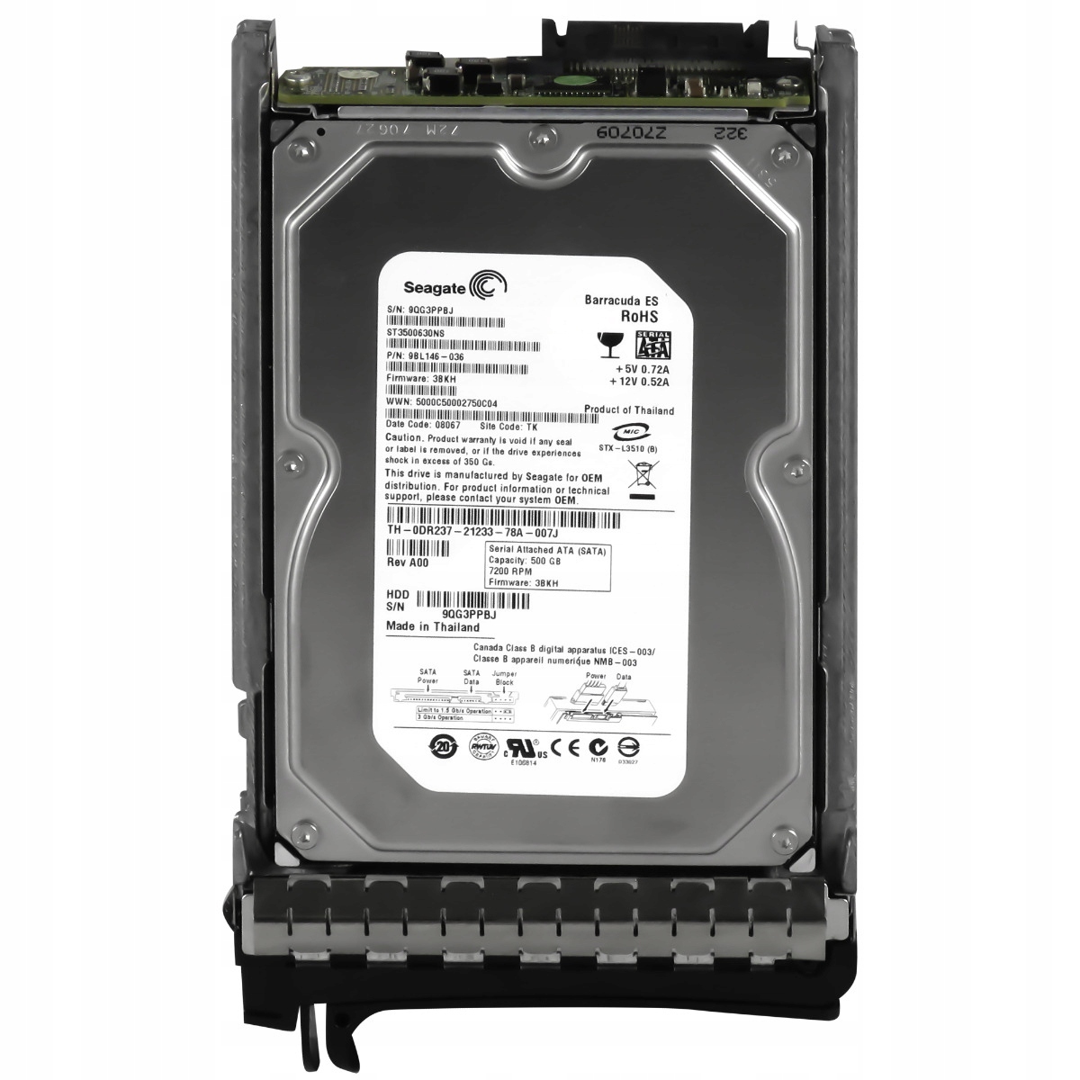 Dell 0DR237 500GB 7.2K 16MB SAS-1 3.5'' ST3500630NS
