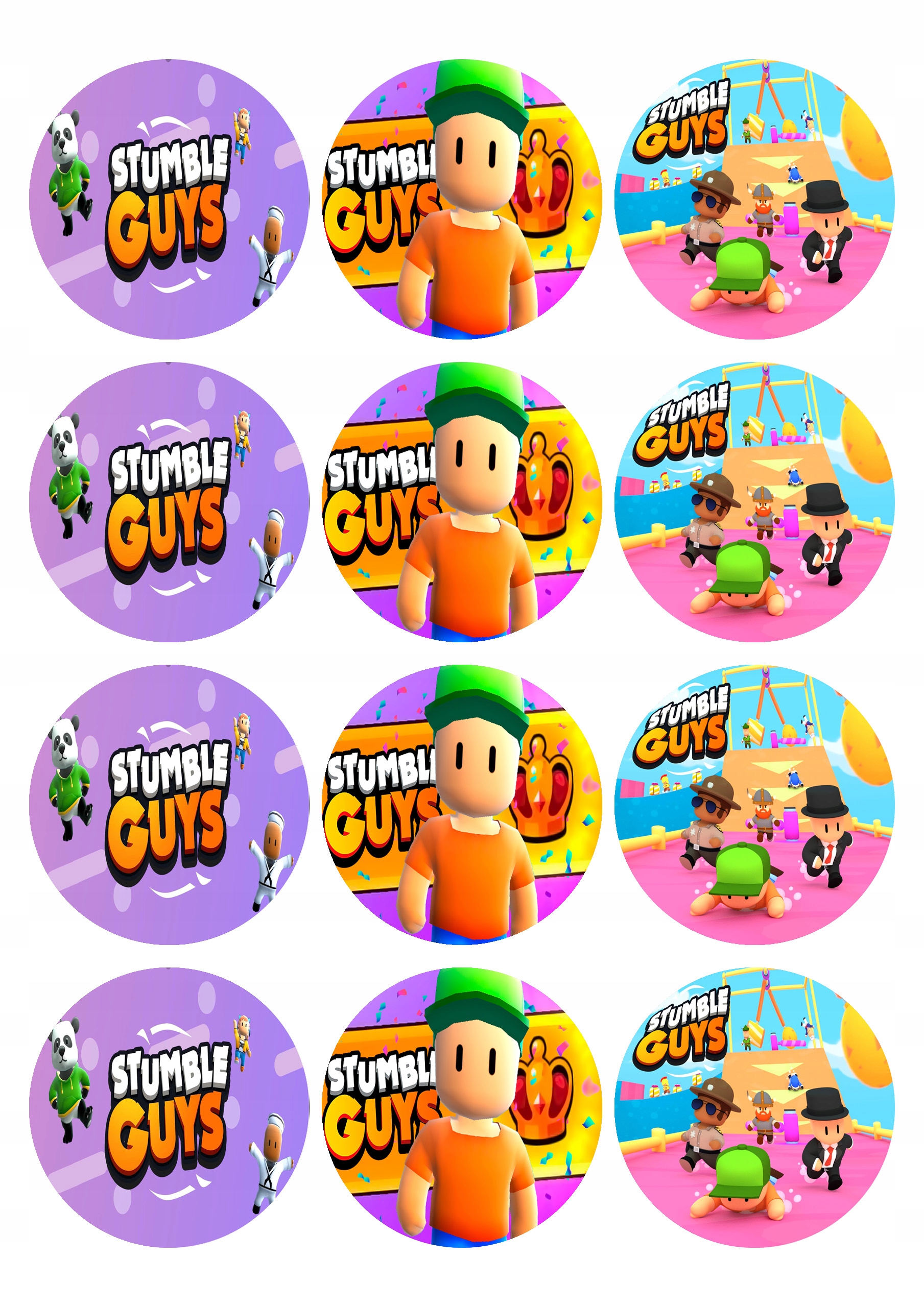 Opłatek na Muffinki STUMBLE GUYS Wydruk Waflowy