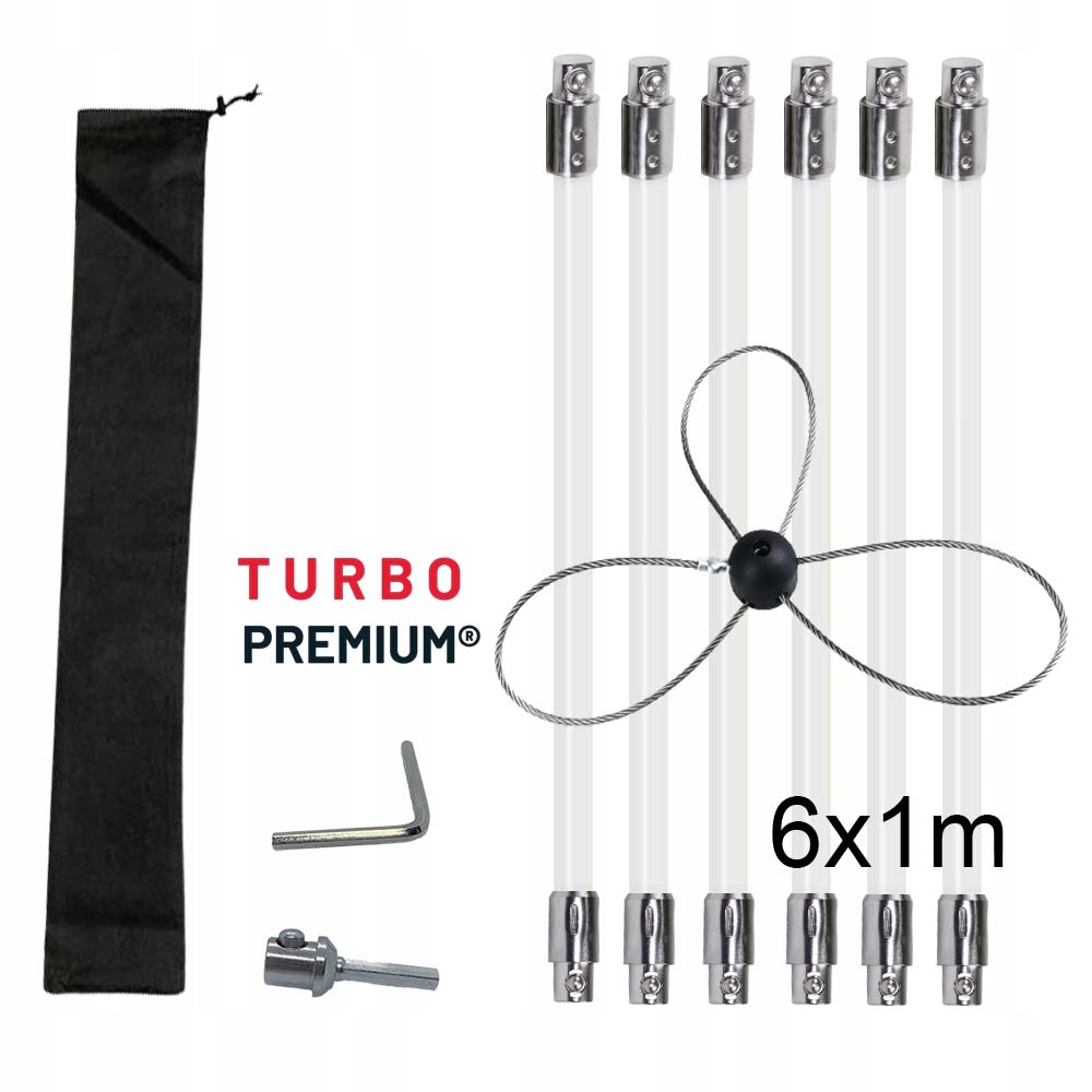 Rotačný čistič komína s lankom Turbo Premium – 6M