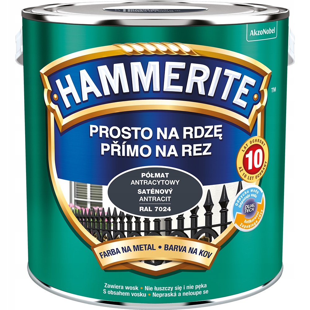 Hammerite Farba na rdzę 2,5L Antracytowy Półmat