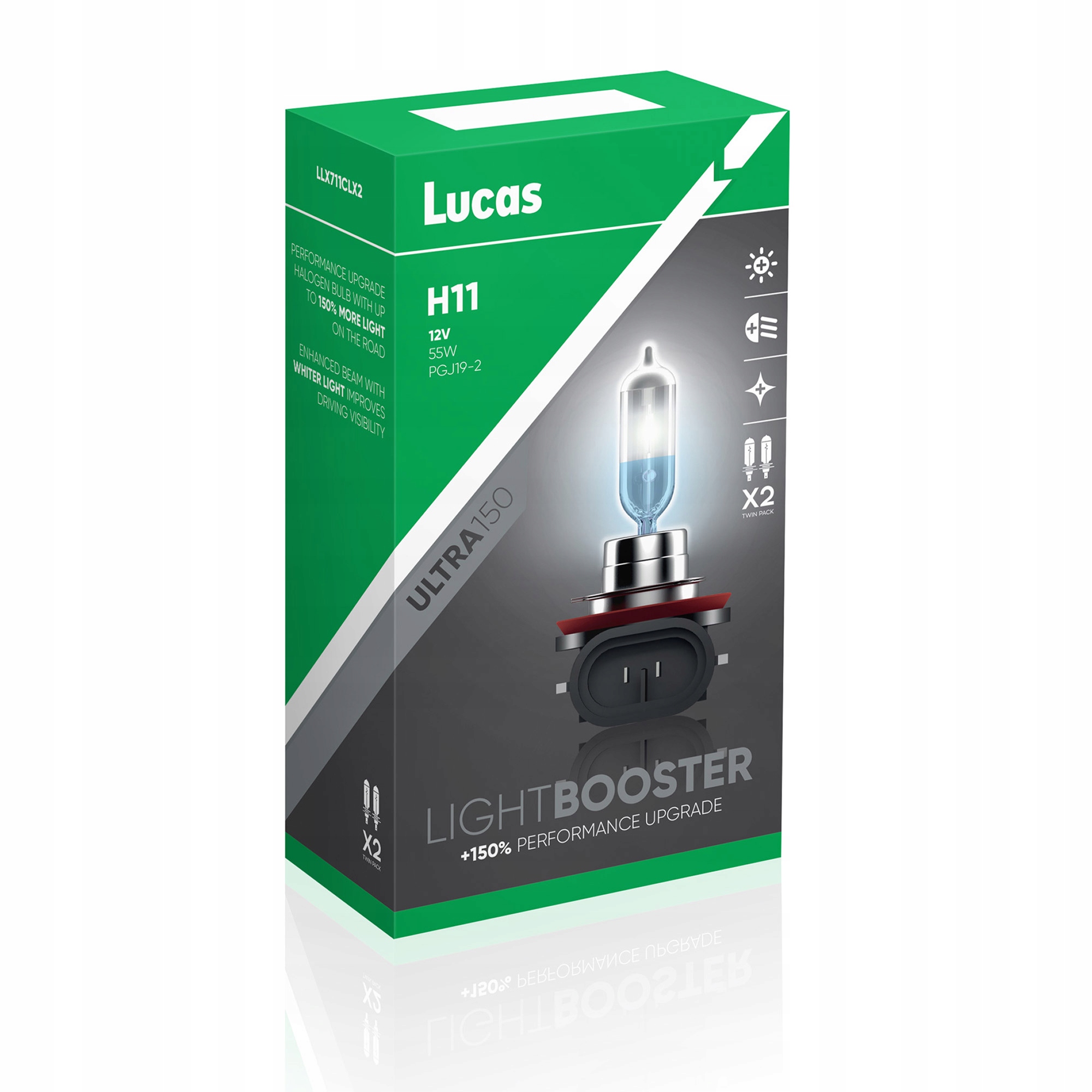 

Żarówki Lucas H11 Lightbooster ULTRA150 2 szt
