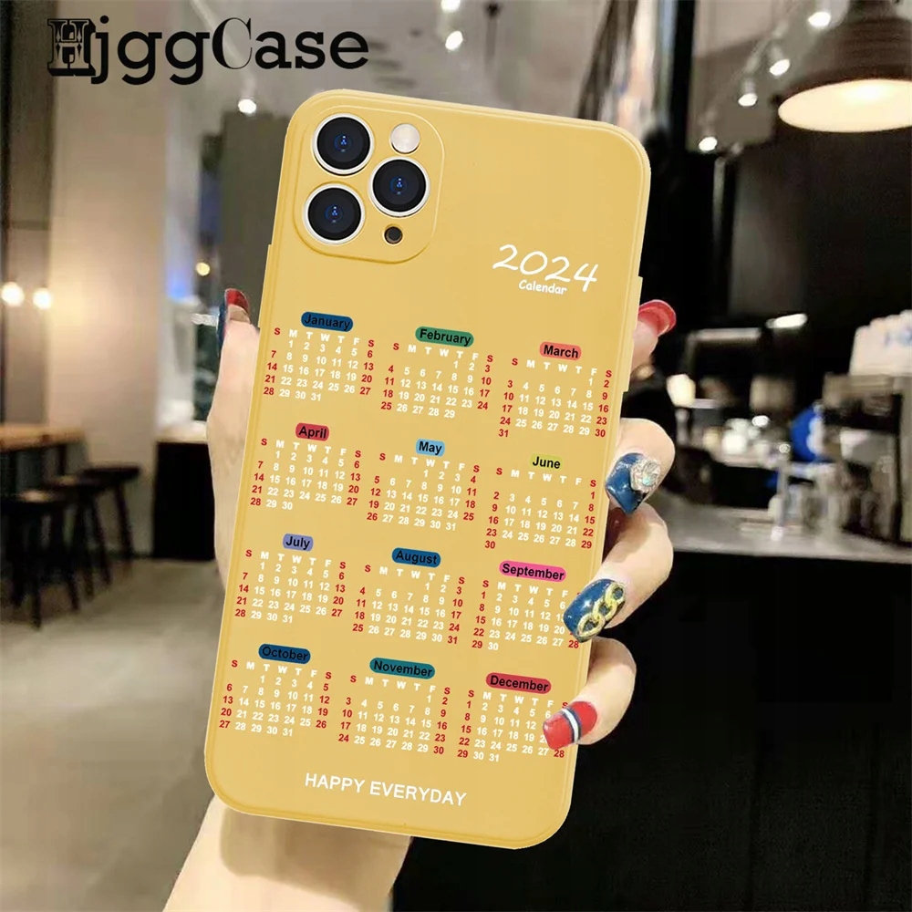 2024 Calendar Candy color Phone Case For iPho Marka bez marki