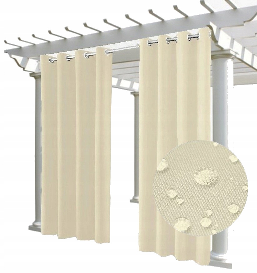 

Zasłony Ogrodowe 155x200 Do Altany Tarasu Kremowy