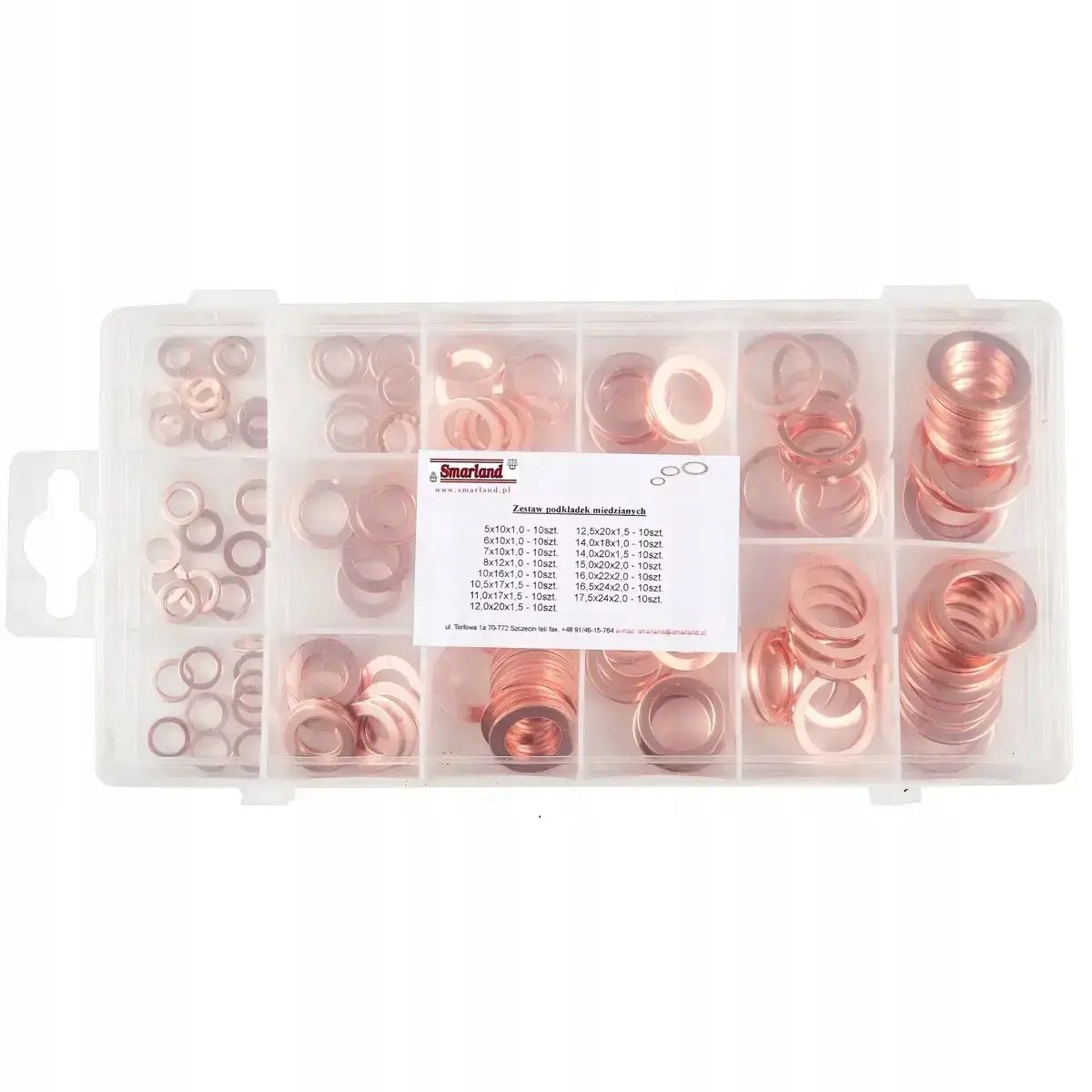 ZESTAW PODKŁADEK MIEDZIANYCH (WYŻARZANYCH) 150 SZT