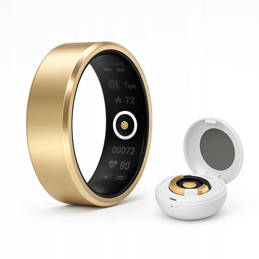 Pierścionek Smart ring Inteligentny Fitness Sportowy Obrączka Monitor snu