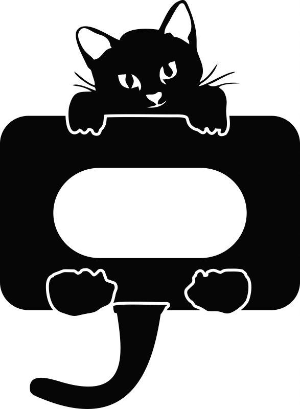 

Naklejka pod podwójny Włącznik kontak Kot