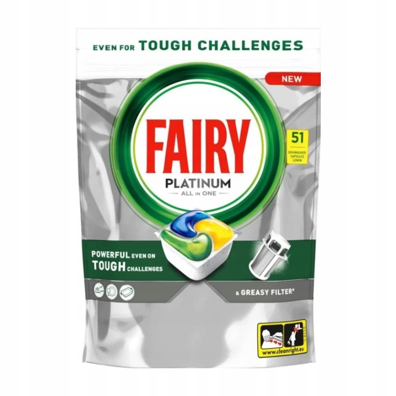 Levně Fairy Platinum Kapsle do Myčky Citron 51 Ks