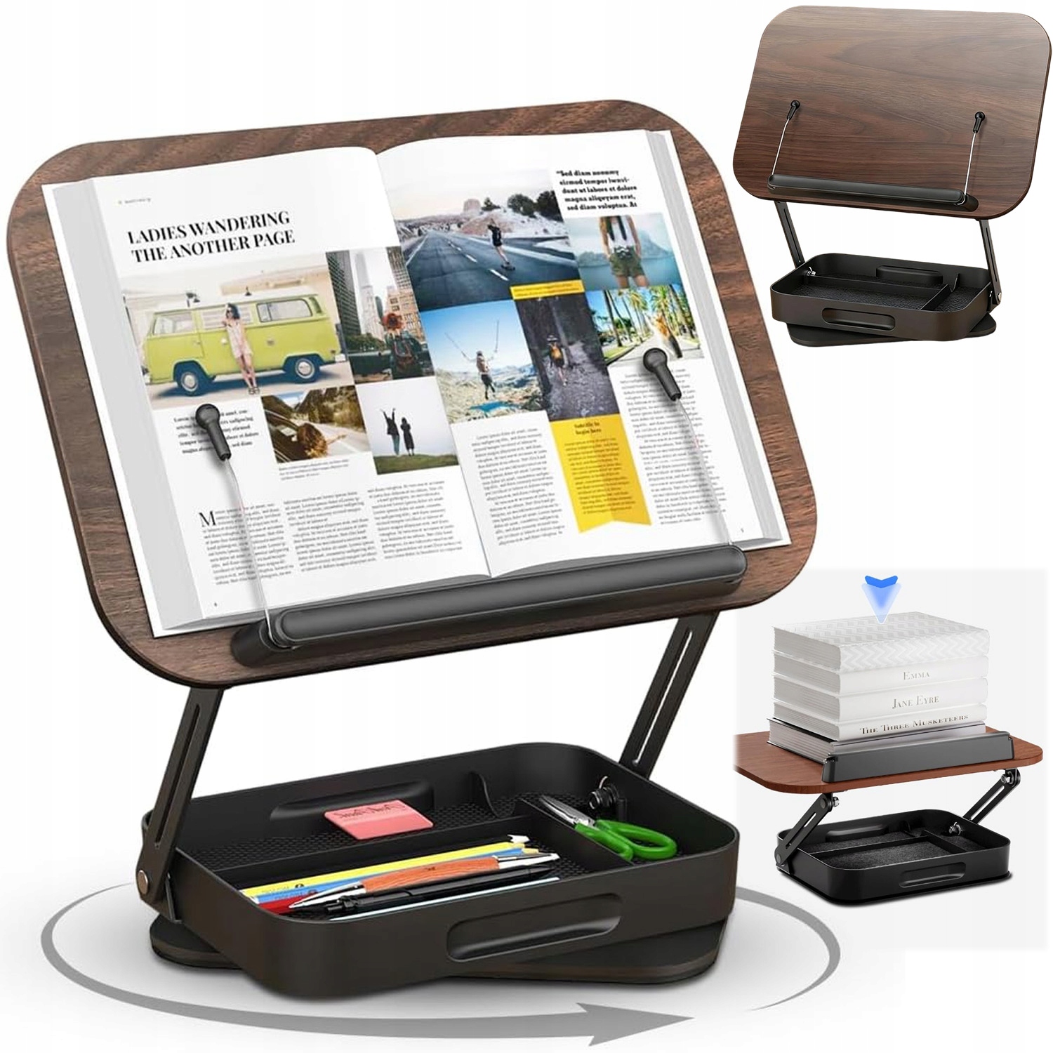 Stojan Podstavec Na Knihu Opěrka Pod Tablet Nastavitelná O 360° Pro Čtení