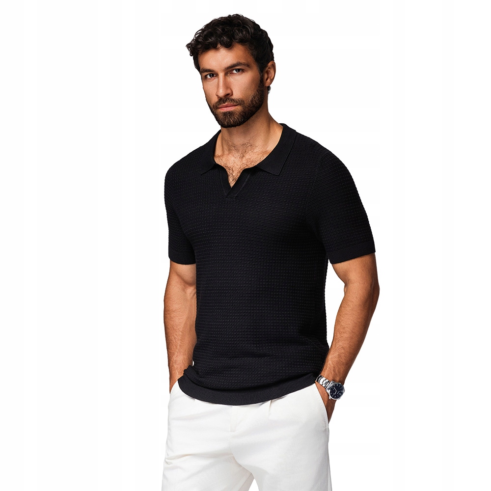 Pletená tričko bez zapínání černá V3 OM-POSS-0157 vel. XXL