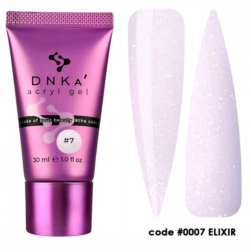 Růžový akryložel s shimmerem v tubě Dnka Acryl Gel (tuba) 30 ml #0007 Eli
